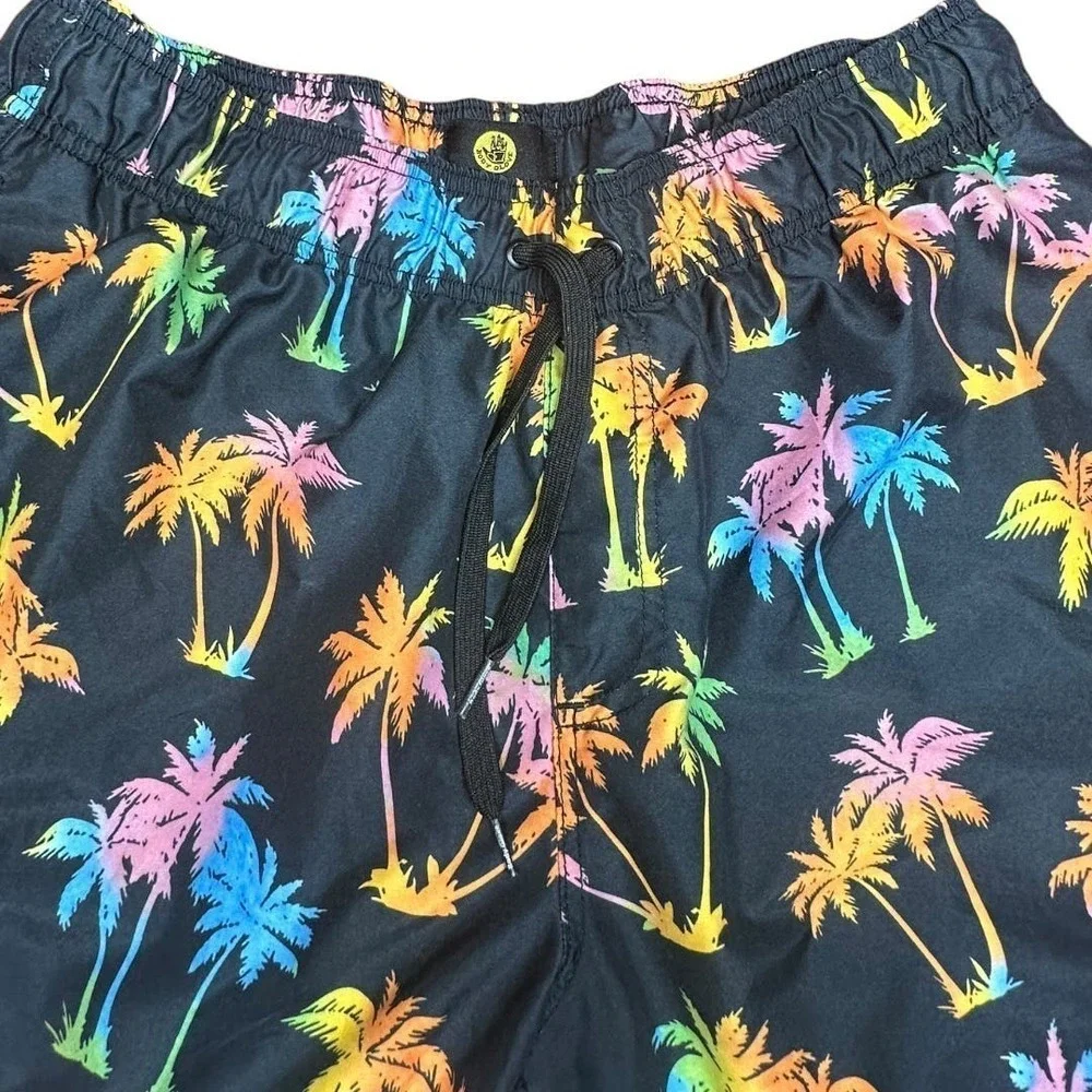 Body Glove Vapor All Over Palm Tree Drawstring Swim Trunks With Pockets SZ L/34